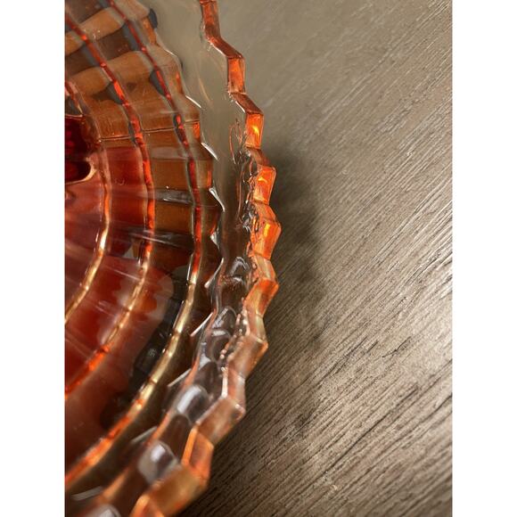 Vintage Jeanette Glass Amberina Glass Swan Candy Dish w/ Lid Ombre Red / Yellow - Picture 9 of 9